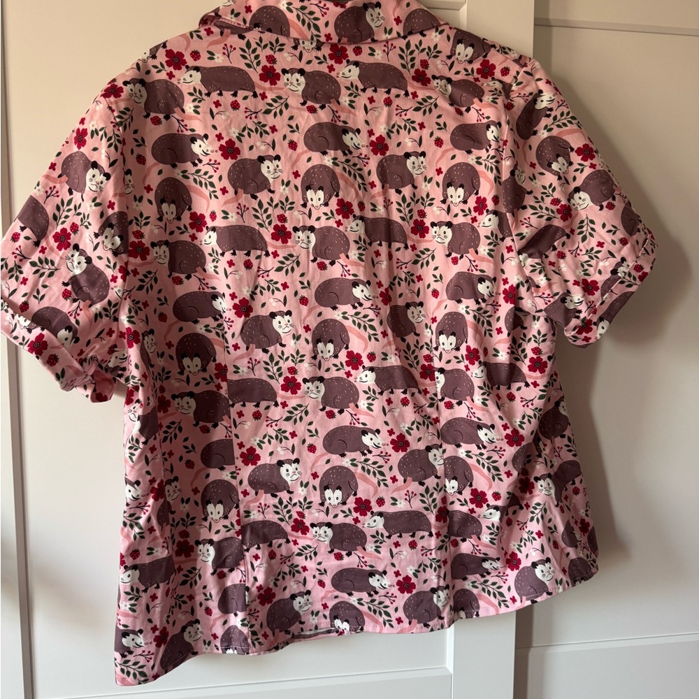 Eva Rose Pink Hedgehog Print Short Sleeve Shirt - Picture 2 of 4